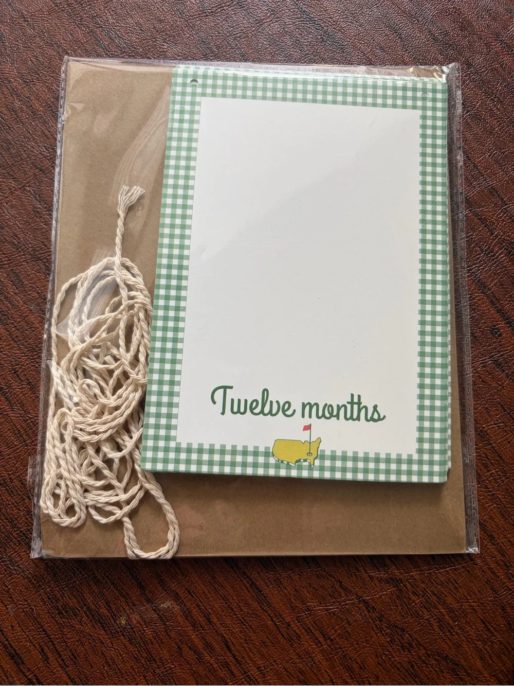 Twelve Months Green Gingham Milestone Cards - Home Party Supplies